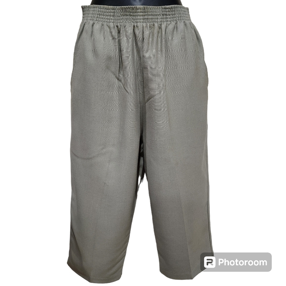Covington Womens Tan Casing Waistband with Pockets Crop Pants Size 8P